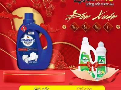 Nước Giặt Xả Cao Cấp Bell Euro Hương Nước Hoa Châu Âu 4kg Xanh
